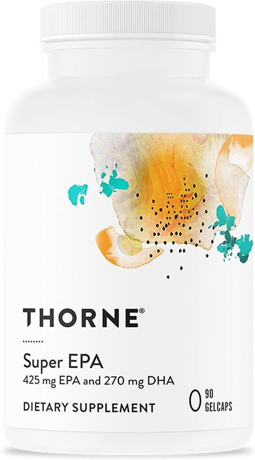 THORNE Super EPA, Omega-3 Fish Oil Supplement with EPA & DHA, 90 Softgels