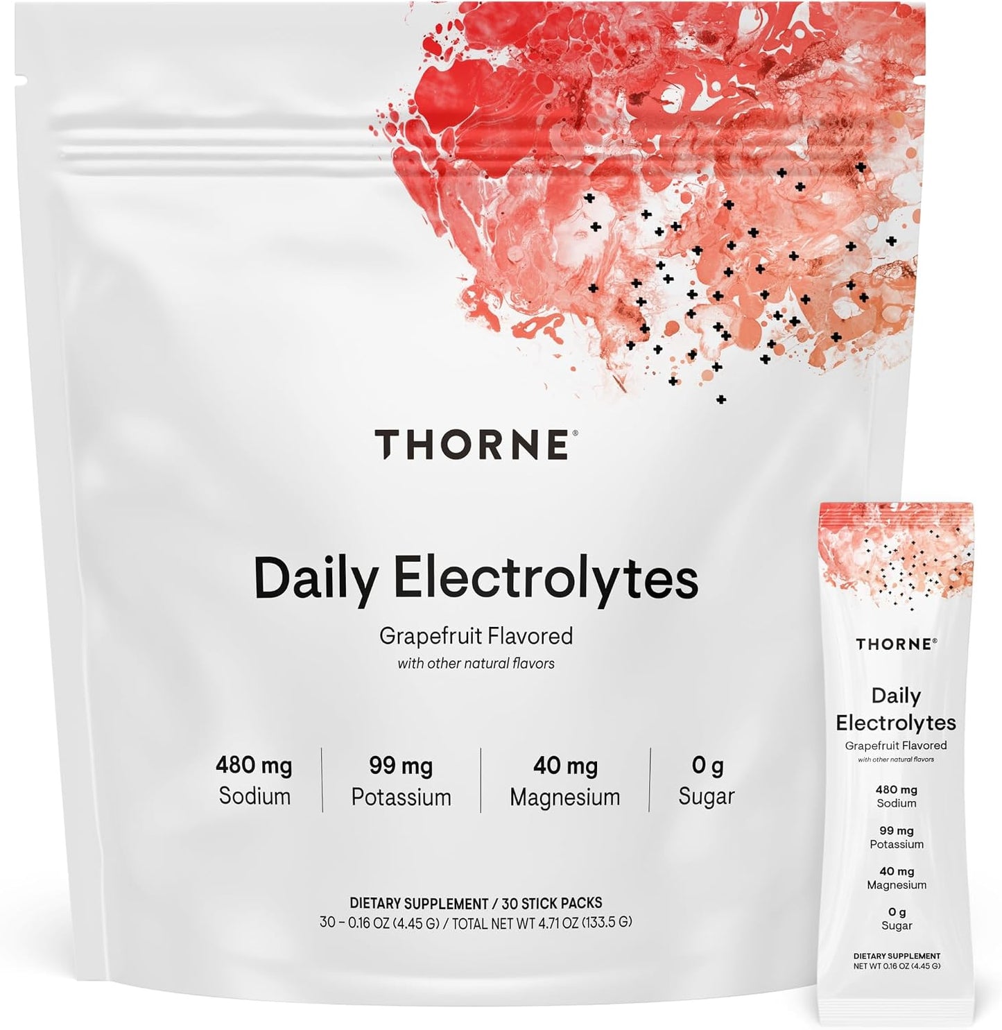 THORNE Daily Electrolytes, Electrolyte Powder Drink Mix, 30 Stick Packs