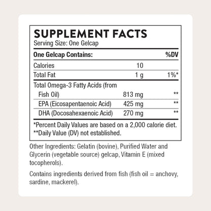 THORNE Super EPA, Omega-3 Fish Oil Supplement with EPA & DHA, 90 Softgels