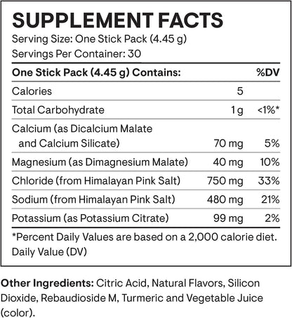 THORNE Daily Electrolytes, Electrolyte Powder Drink Mix, 30 Stick Packs