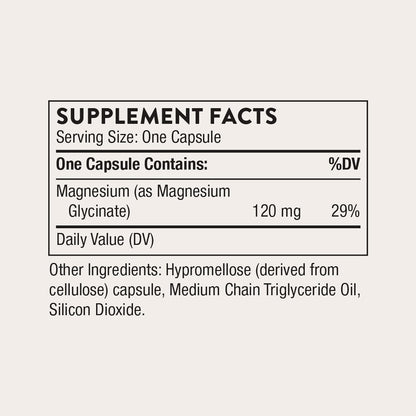 THORNE Magnesium Glycinate, Chelated Magnesium Supplement, 90 Capsules
